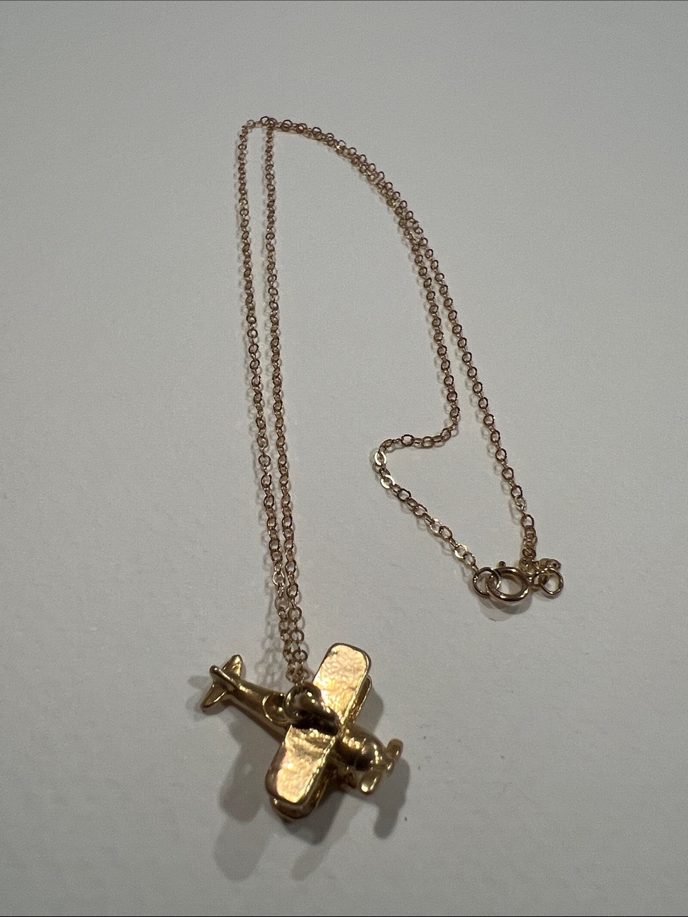 Gold Filled Airplane Pendant Necklace - Women's Jewelry